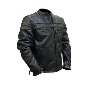 Men’s leather motorcycle jacket, medium